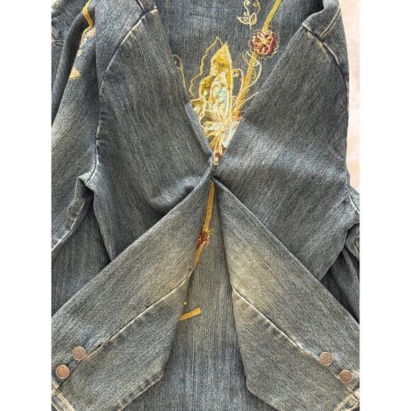 JouJou Y2K Embroidered Denim Jacket XXL - Picture 4 of 14